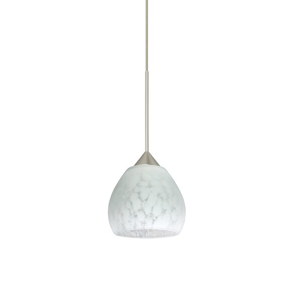 Besa Lighting Tay Tay Cord Pendant, Carrera, Satin Nickel Finish, 1x50W Halogen 1XT-560519-SN - main